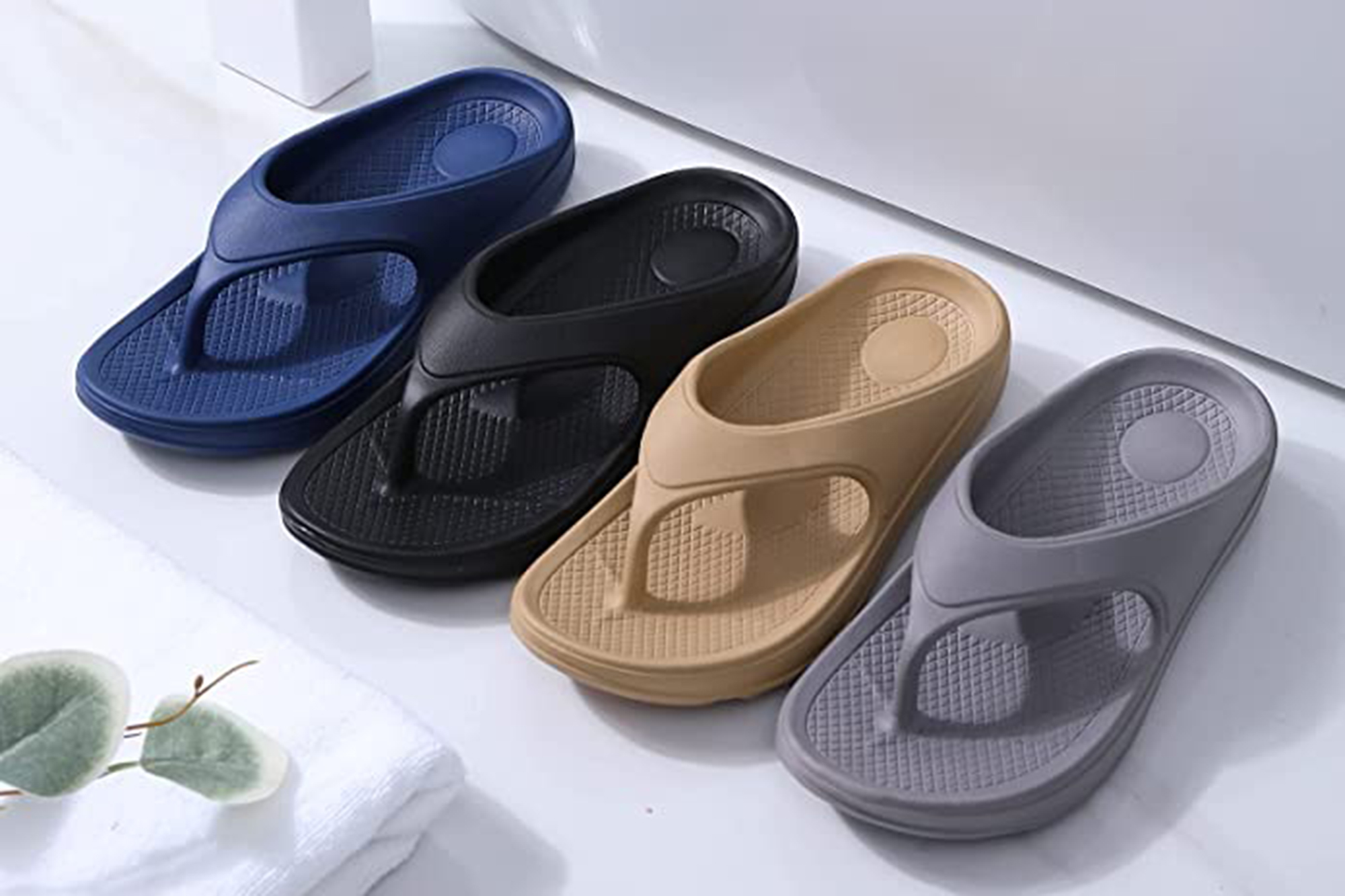 These cushioned flipflops are being snapped up by shoppers with plantar  fasciitis