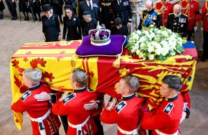 Meghan Markle Curtseys as Queen's Coffin Arrives at Westminster Hall