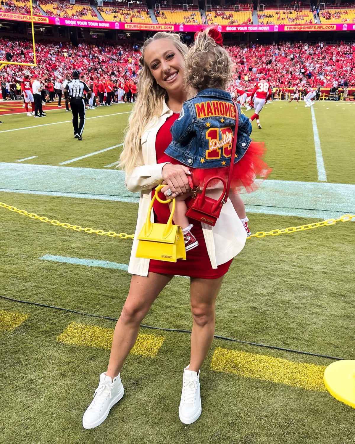 Patrick Mahomes' Son Bronze and Daughter Sterling Cheer Him on at Home