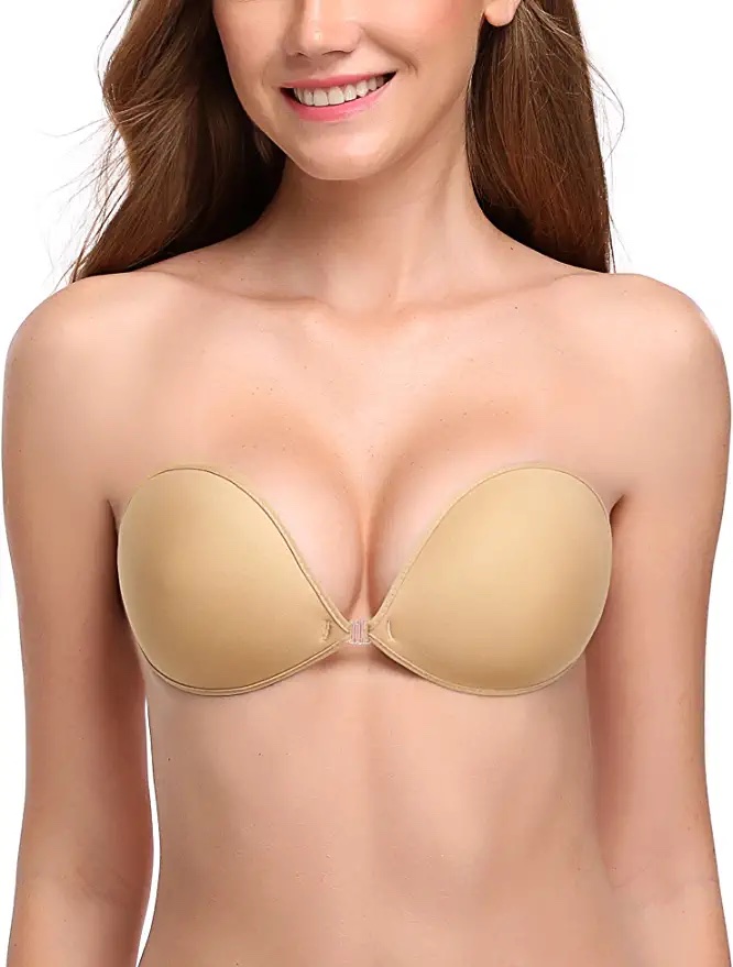 Faveo Bra D+ Frontless Backless Strapless Bra - Stick on Bra Cups for D+ Cup