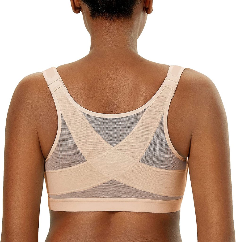 Upper Back Breast Shoulders Support Bra for Women Front Closure