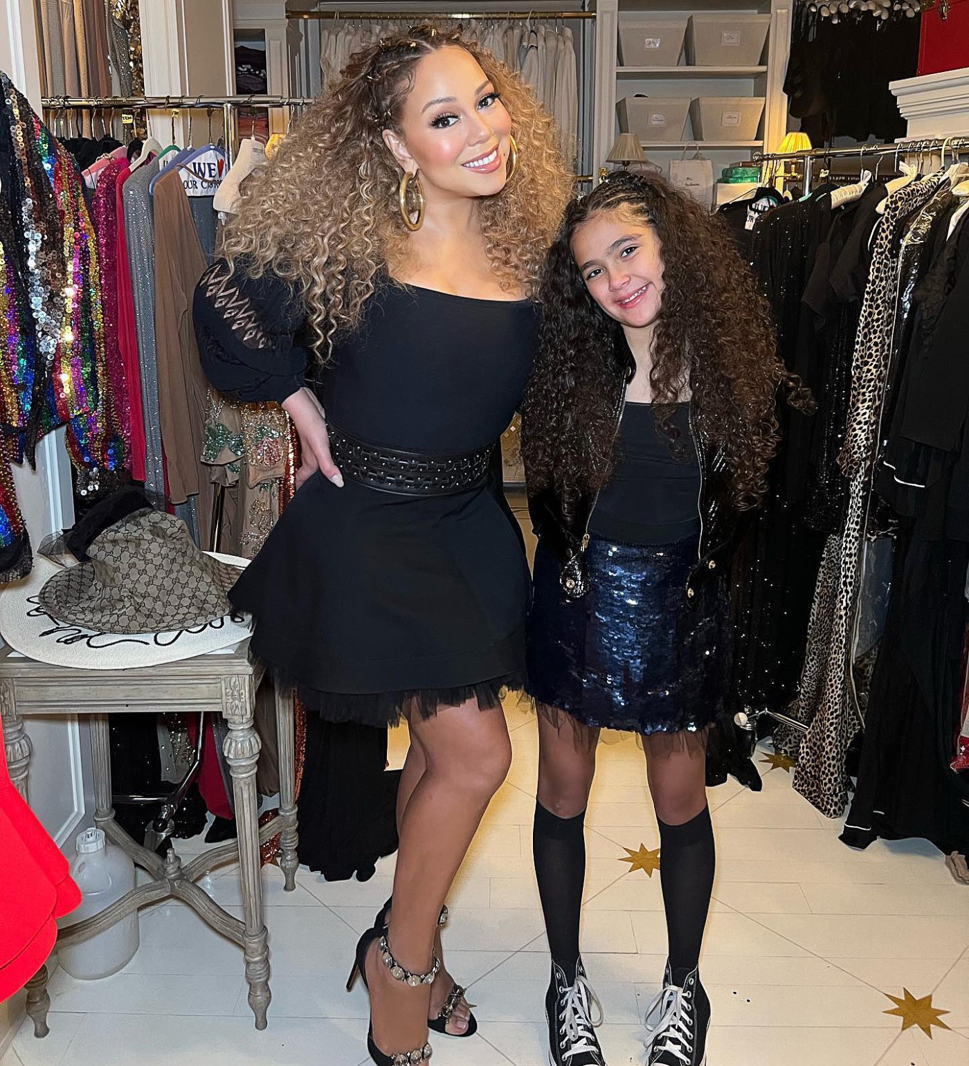 Mariah Carey Daughter Monroe Sport Matching Braids And Curls 