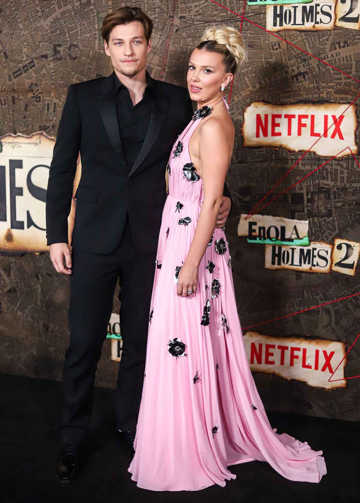 Millie Bobby Brown Chooses Sartorial Romance in Pink Louis Vuitton Dress  With 3D Floral Details for 'Enola Holmes 2′ Premiere