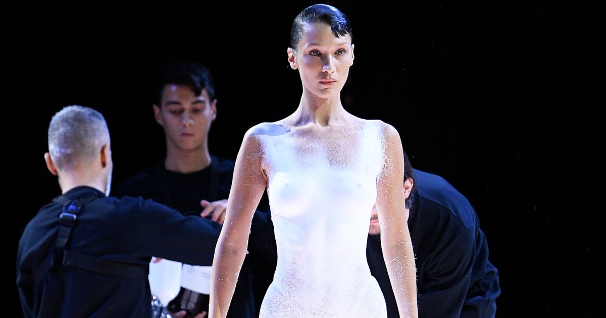 Bella Hadid: Supermodel appears at Mugler show during Paris