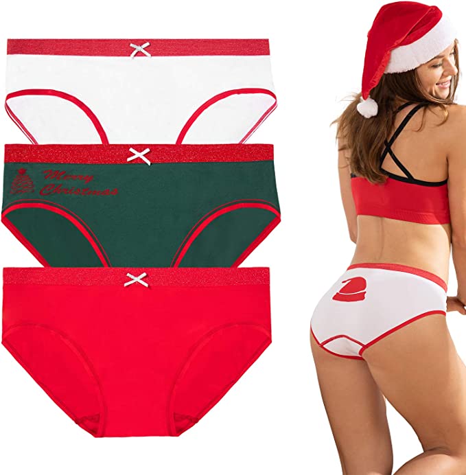 NINE holiday Christmas panties vs pink