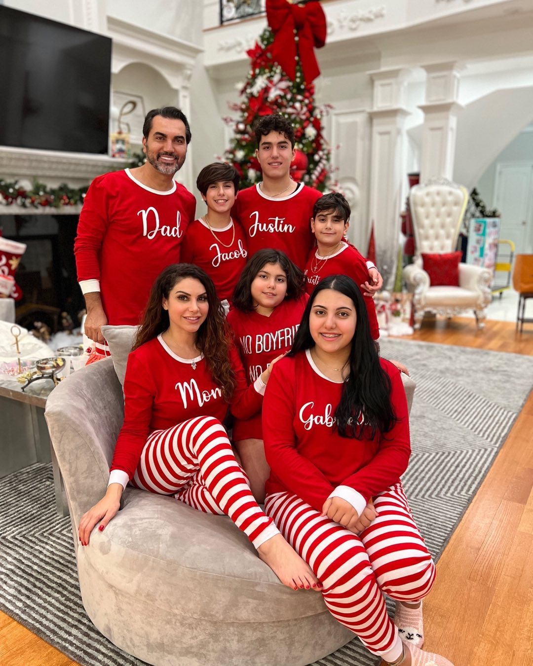 Jenny Monogram Christmas Elf Family Matching Pajama Set