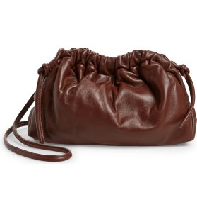 brown leather clutch