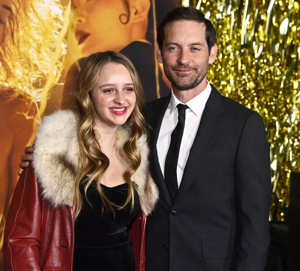 Tobey Maguire steps out on 'Babylon' red carpet with daughter Ruby