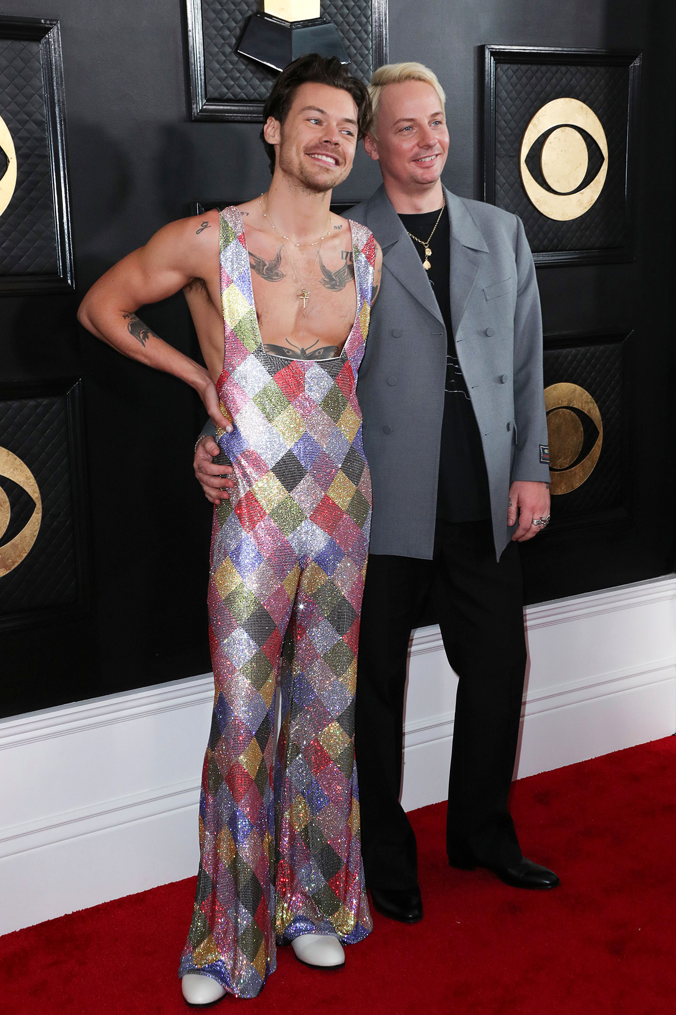 Grammys 2023 Harry Styles Shines On Red Carpet In Rainbow Jumpsuit   Harry Styles Attends 2023 Grammy Awards After Olivia Wilde Split 429 