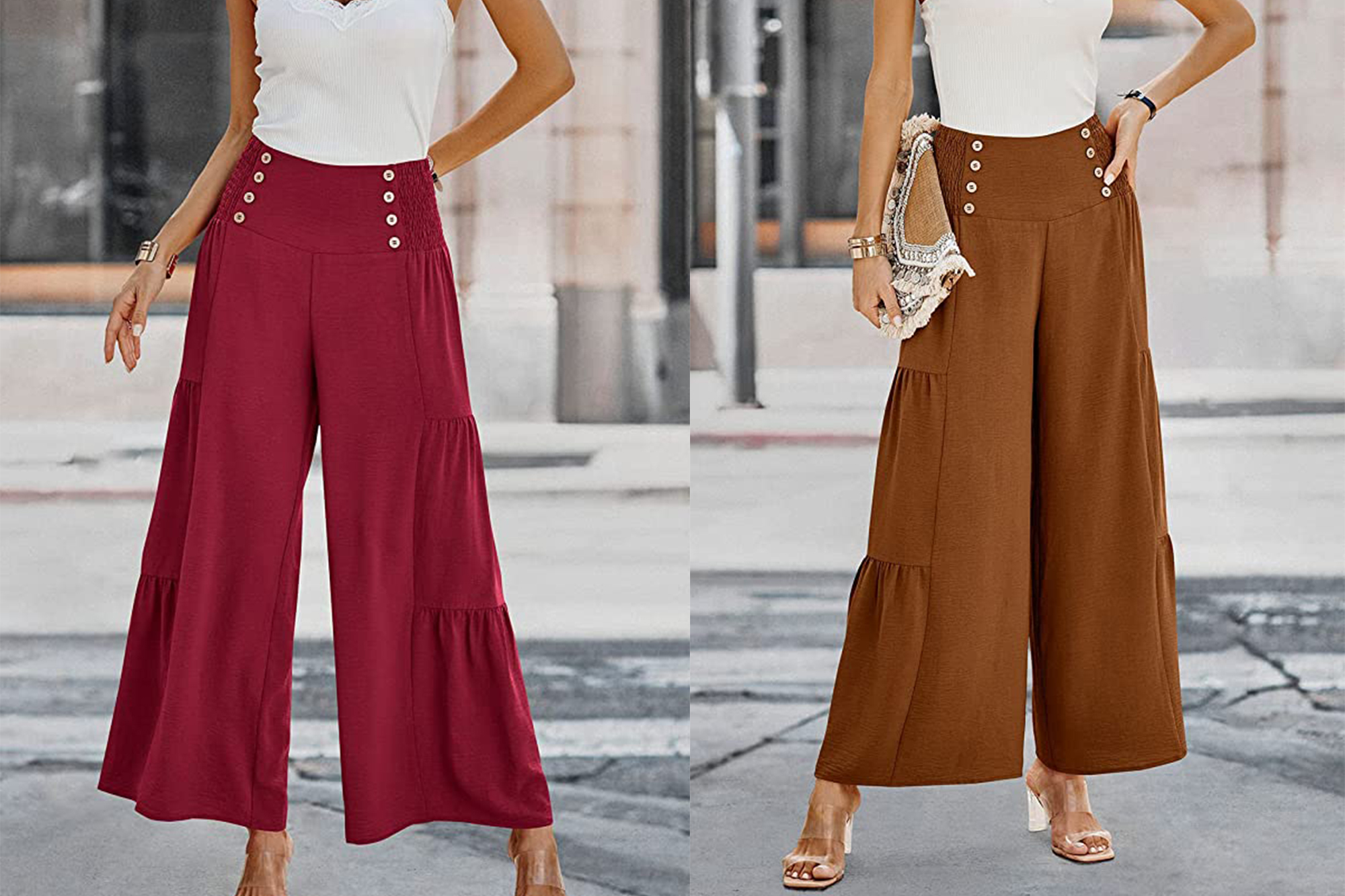 Chiclily Belted Wide Leg Pants for Women High Waisted Business Casual Palazzo  Pants Work Trousers Loose Flowy Summer Beach Lounge Pants with Pockets, US  Size Small in Black - Walmart.com