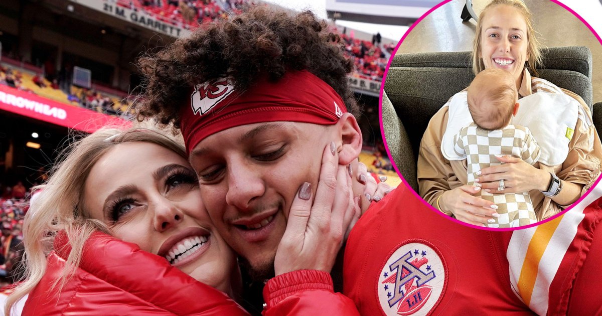 Patrick Mahomes and Brittany Matthews Share 1st Photo of Son Bronze's Face  After Super Bowl LVII Win