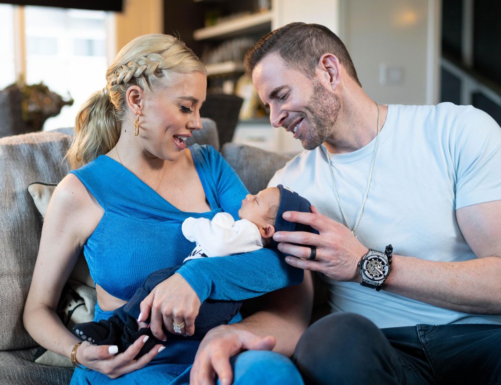 Tarek El Moussa and Heather Rae Young Reveal How Christina Haack Reacted to Their Son's Birth: 'She's Very Happy for Us' blue shirt