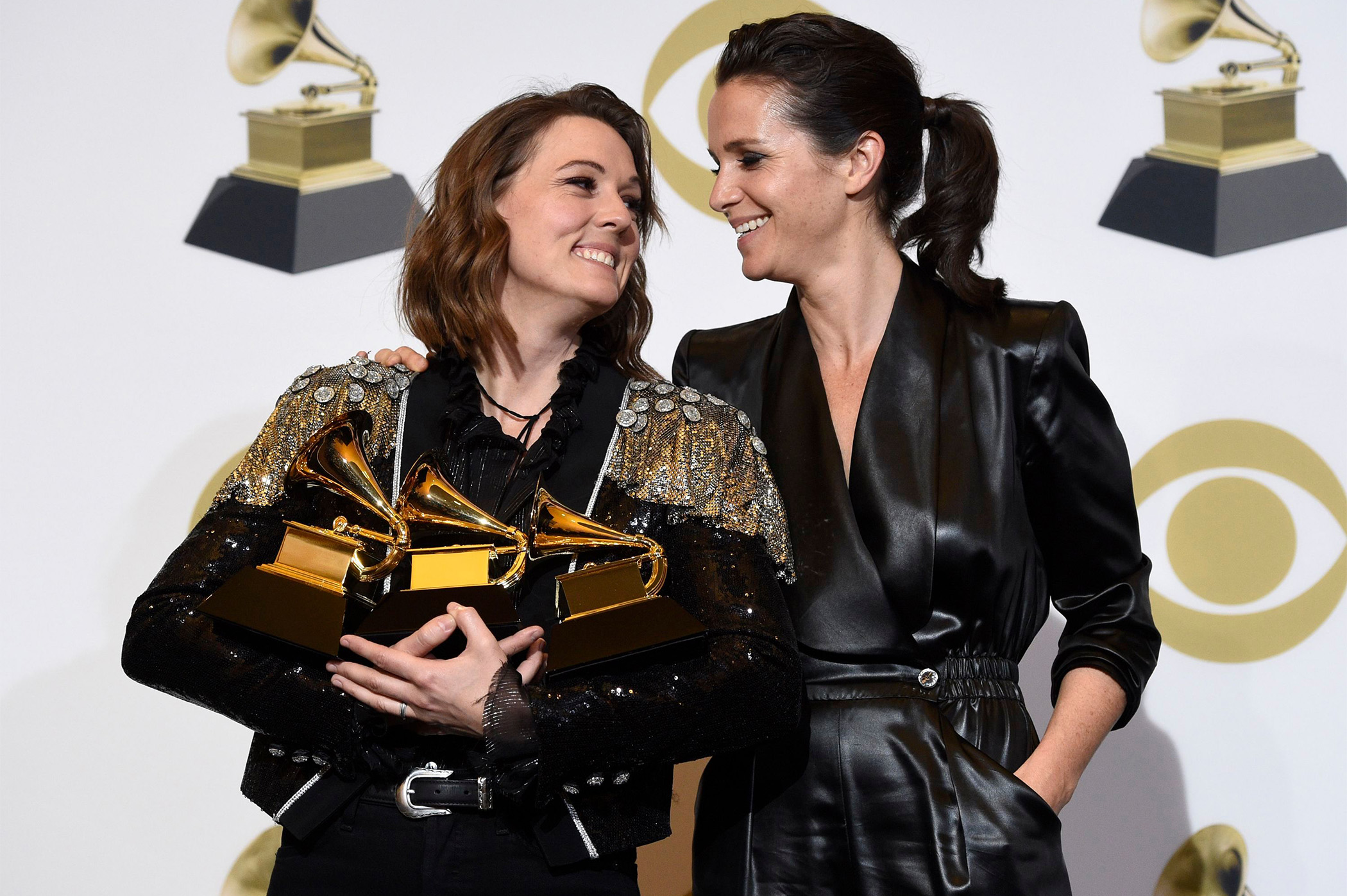 Brandi Carlile Holds Hands With Wife Catherine Shepherd at the Grammys