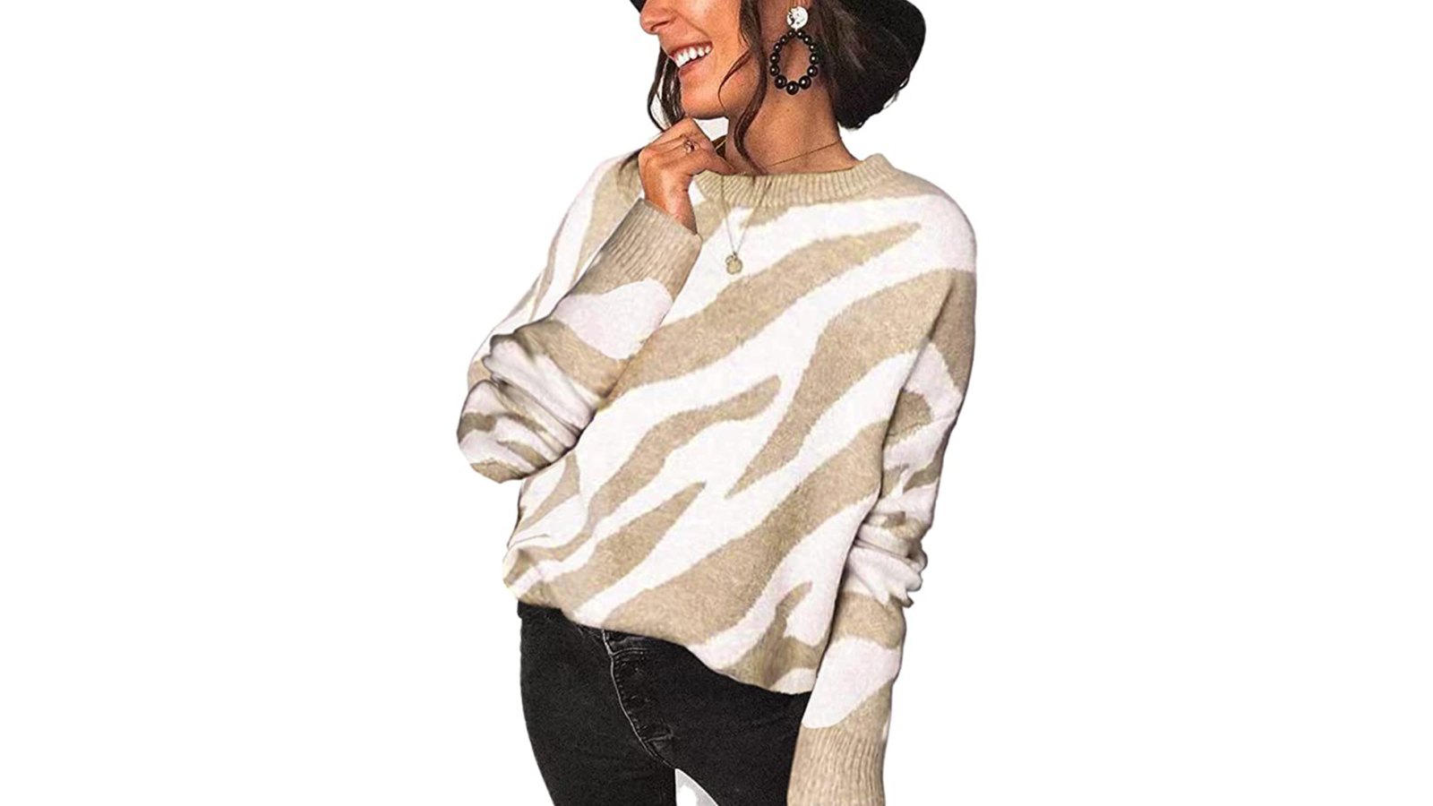 zebra print pullover