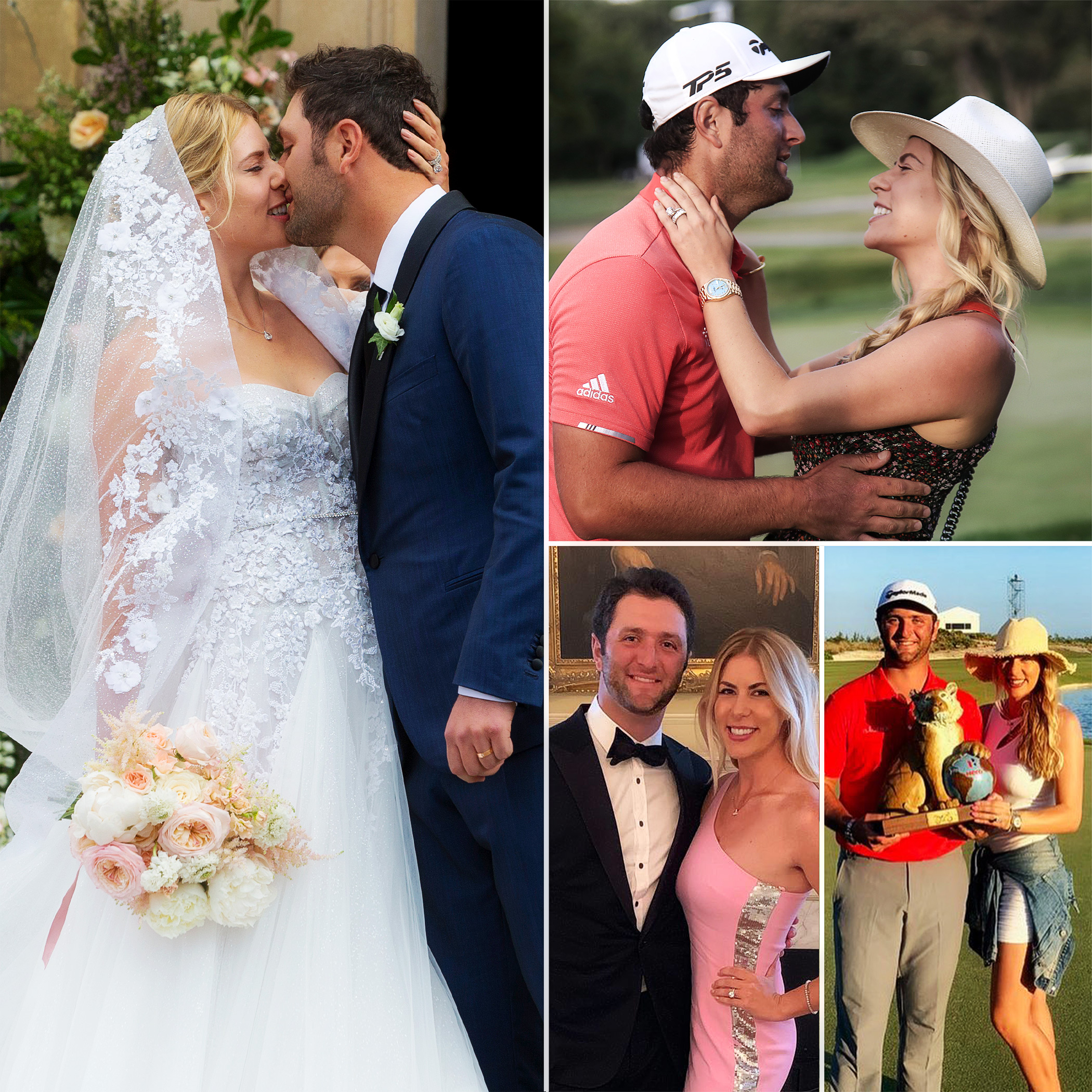 Jon Rahm kisses wife Kelley Cahill after winning 2023 Masters