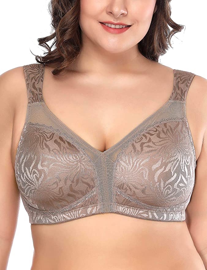 Women's Minimizer Bras Comfort Wirefree Full Coverage Large Bust Non-Padded  Bra