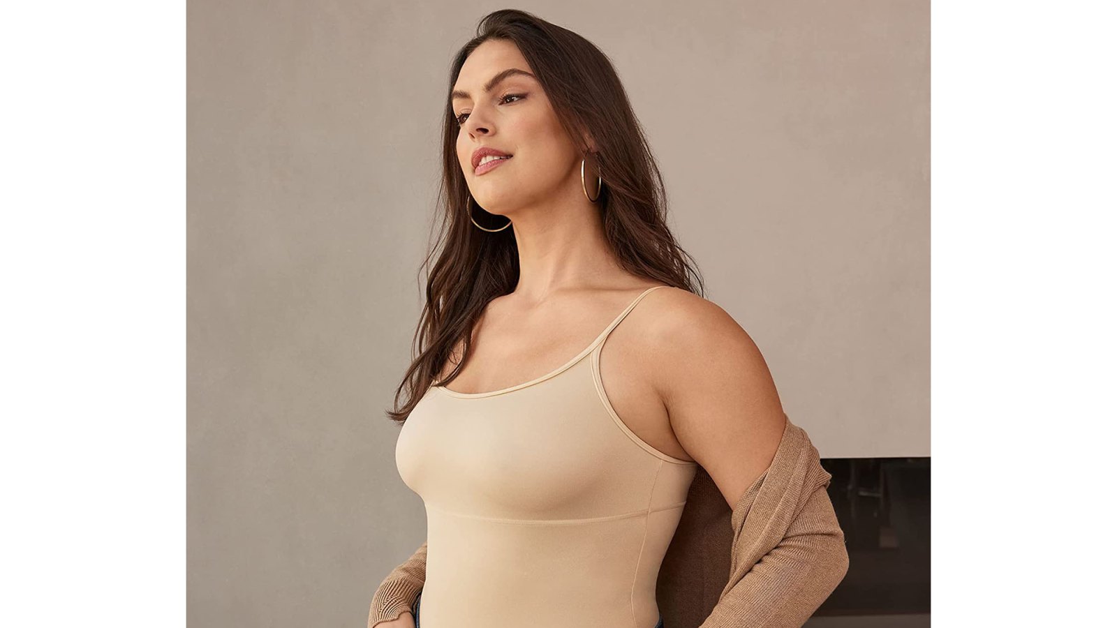 Thong Shapewear Bodysuit for Women Tummy Control Tops Seamless Scoop Neck  Tank Bodyshapers (Beige, S) at  Women's Clothing store
