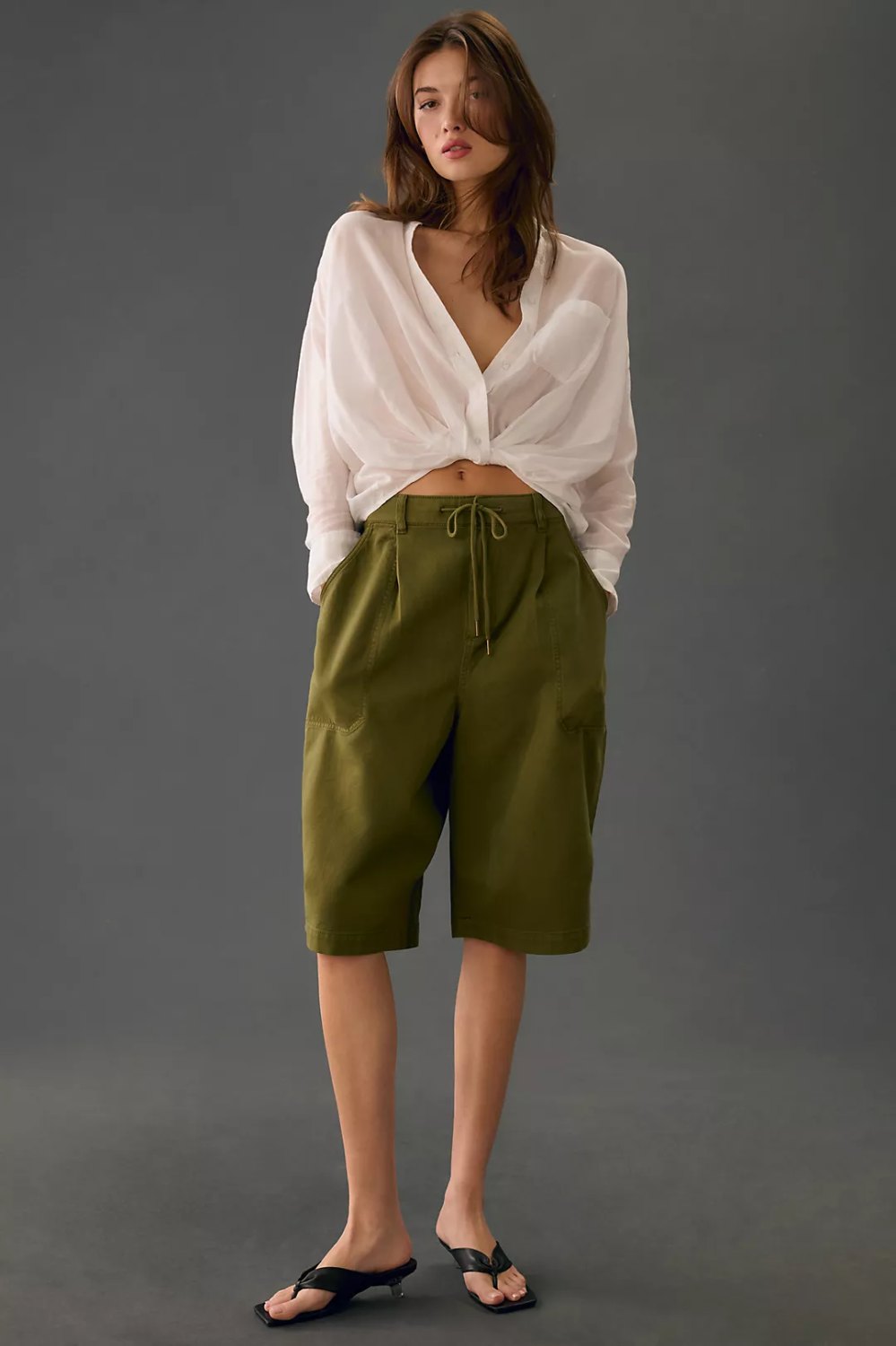 By Anthropologie Pleated Linen Shorts