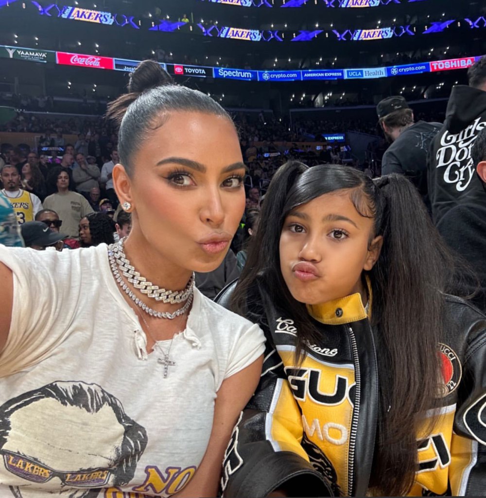 Kim Kardashian North West Support Tristan At Lakers Game Photos