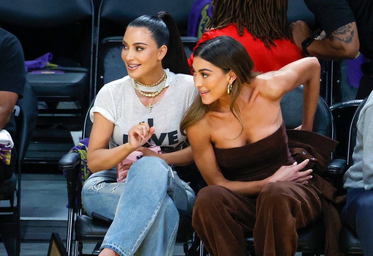Kim Kardashian and North West Cheer on Tristan Thompson at Lakers Game