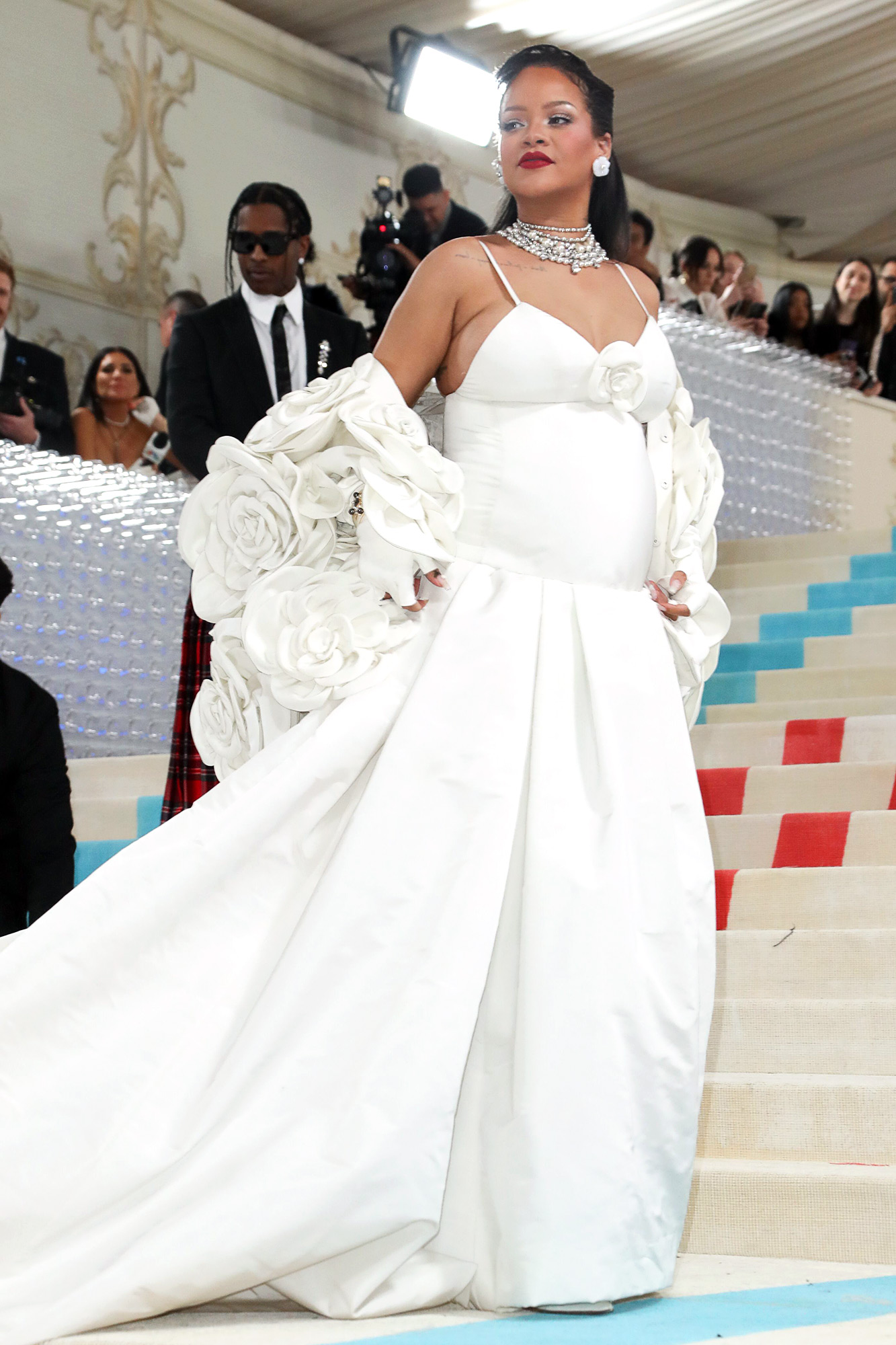 Met Gala 2023 Pregnant Rihanna, ASAP Rocky Close Red Carpet