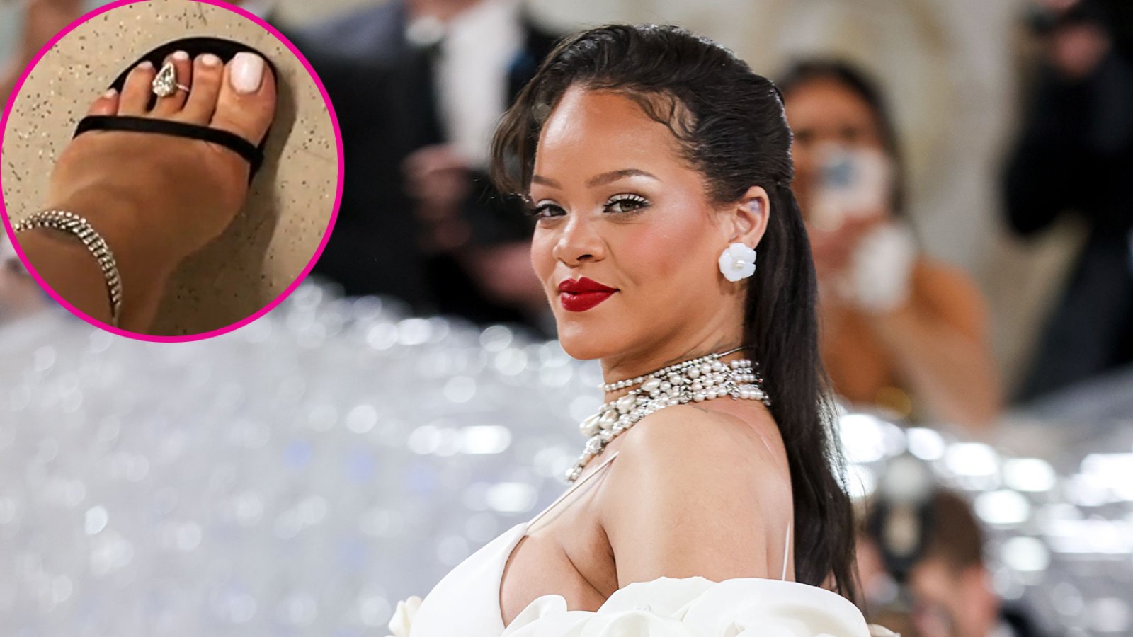 Rihanna Rocks Giant Pear-Shaped Diamond Toe Ring [PHOTOS]