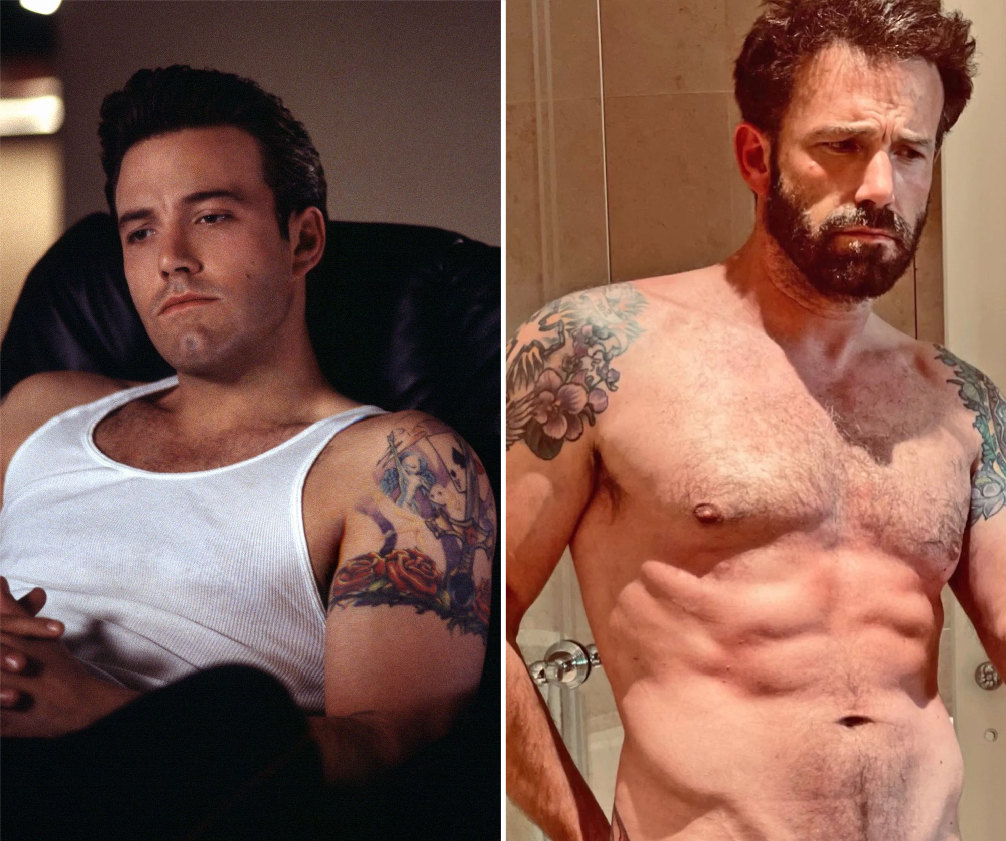 The return of Ben Affleck  and that back tattoo