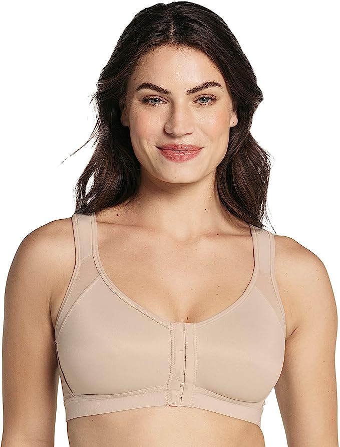 Women's Snap Front Closure Luxury Wireless Comfort Bra - Tan - Large at   Women's Clothing store