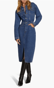 Favorite Daughter The City Long Sleeve Denim Midi Dress