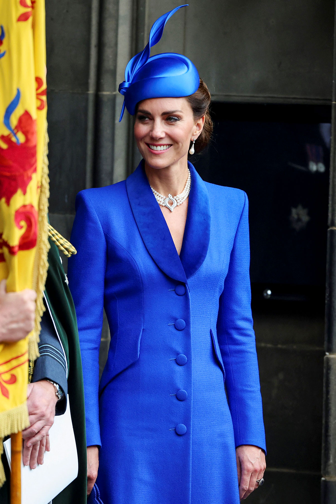 Kate Middleton Wears Catherine Walker White Coat Dress for Garter Day