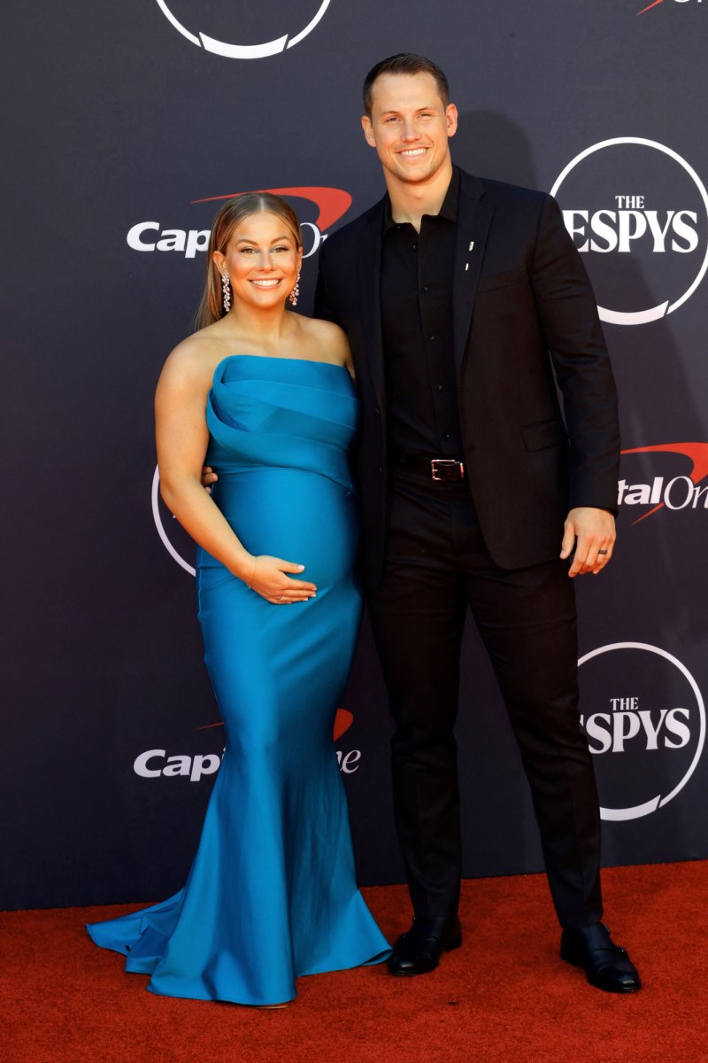 Shawn Johnson East Highlights Baby Bump in Blue Dress at ESPYs