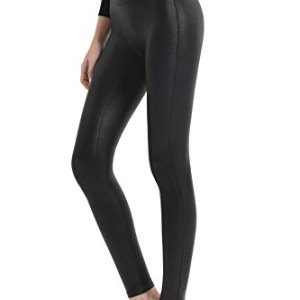 Tagoo Women's Stretchy Faux Leather Leggings Pants, Sexy Black