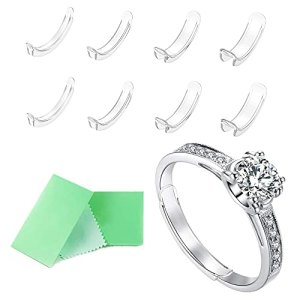 12 Pack Ring Rubber Size Adjuster for Loose Rings Invisible Ring Guard for  Women 4 Size Clear Plastic Wide Thin Band Resizing Ring Resize Make Ring