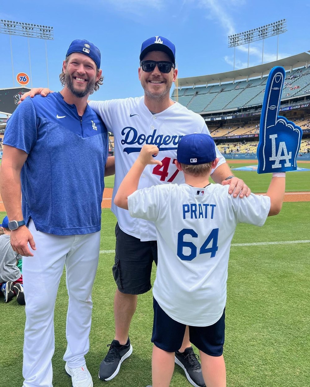 Chris Pratt Shares Rare Photos With Son Jack at Dodgers Game