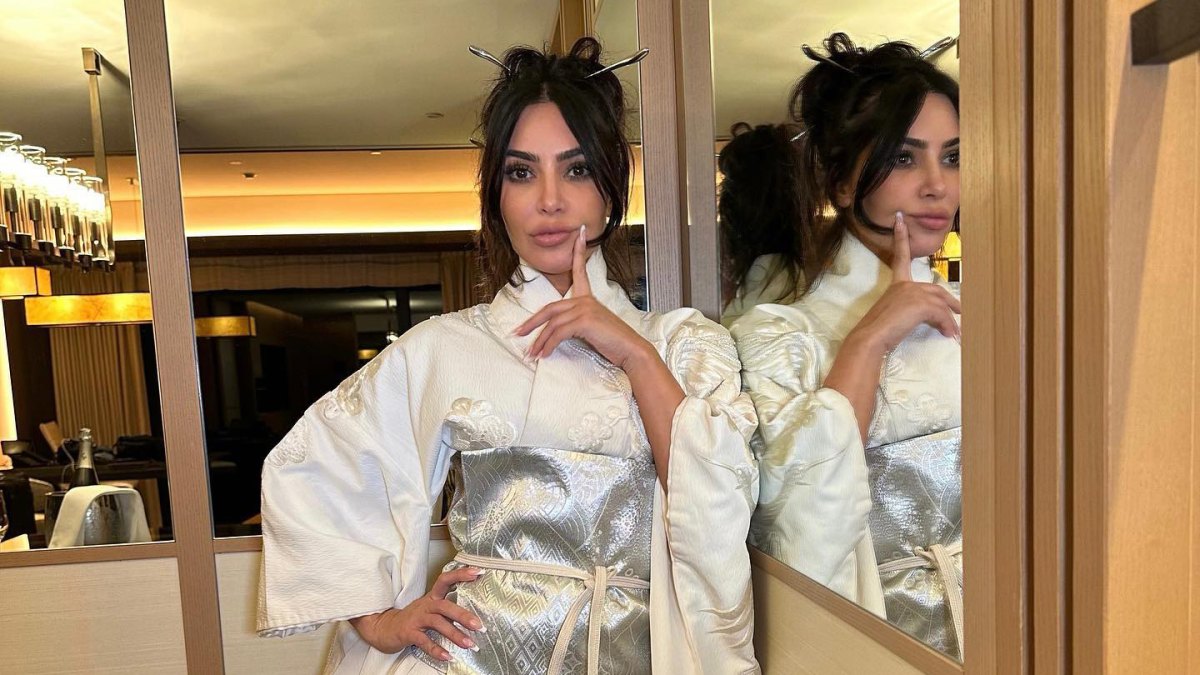 Kim Kardashian Poses in Kimono in Photos by North West