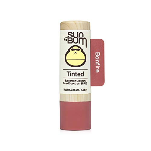 Sun Bum Tinted Lip Balm Bon Fire | SPF 15 | UVA / UVB Broad Spectrum Protection | Sensitive Skin Safe | Paraben Free | Ozybenzone Free | 0.15 Oz