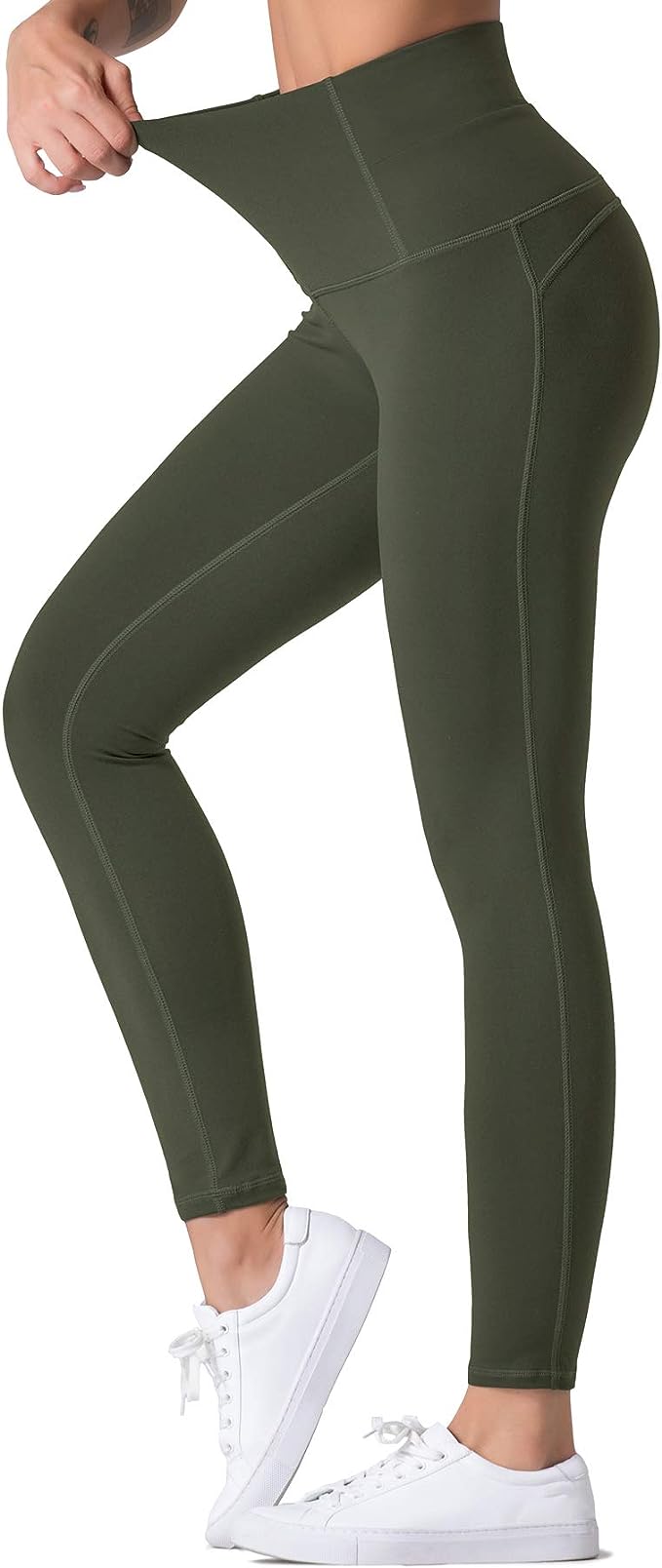DRAGON FIT~BLACK Compression LEGGINGS~sz MEDIUM~NEW~Athletic Yoga  Pants~Pockets