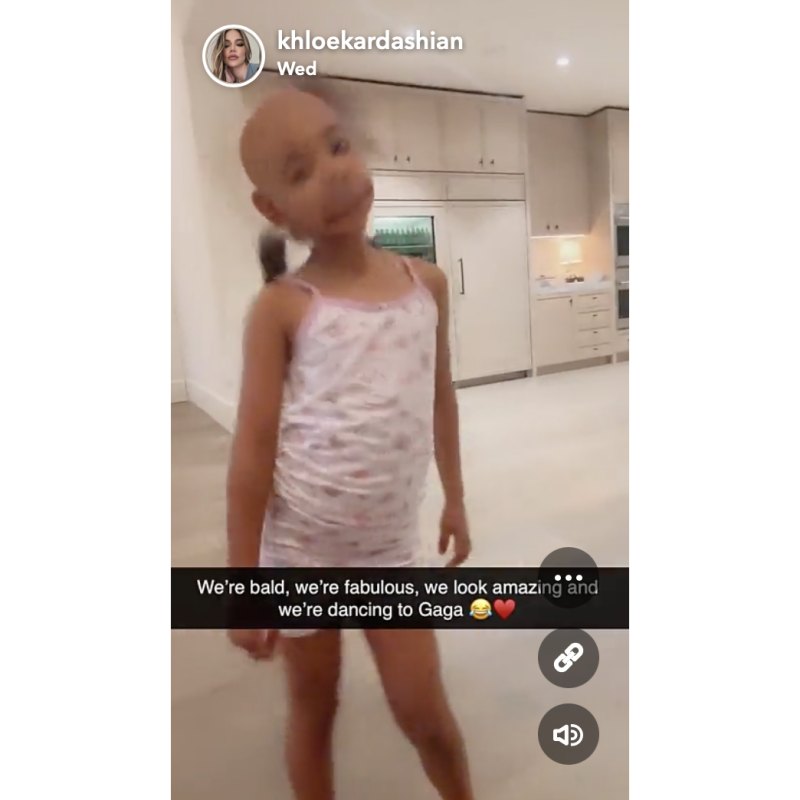 Khloe Kardashian and Daughter True Hilariously Try Bald Filters
