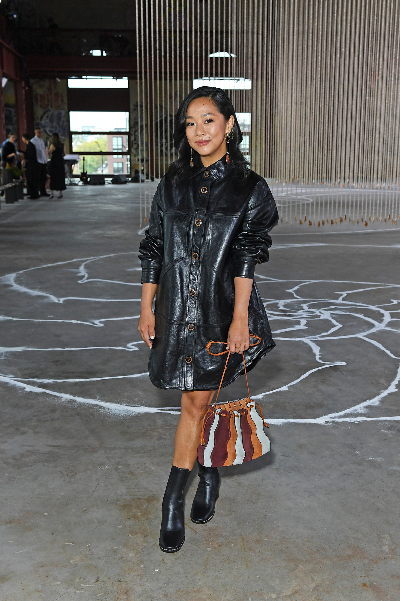 Stephanie Hsu Rocks a Chic Leather Dress: Channel the Look | Us Weekly