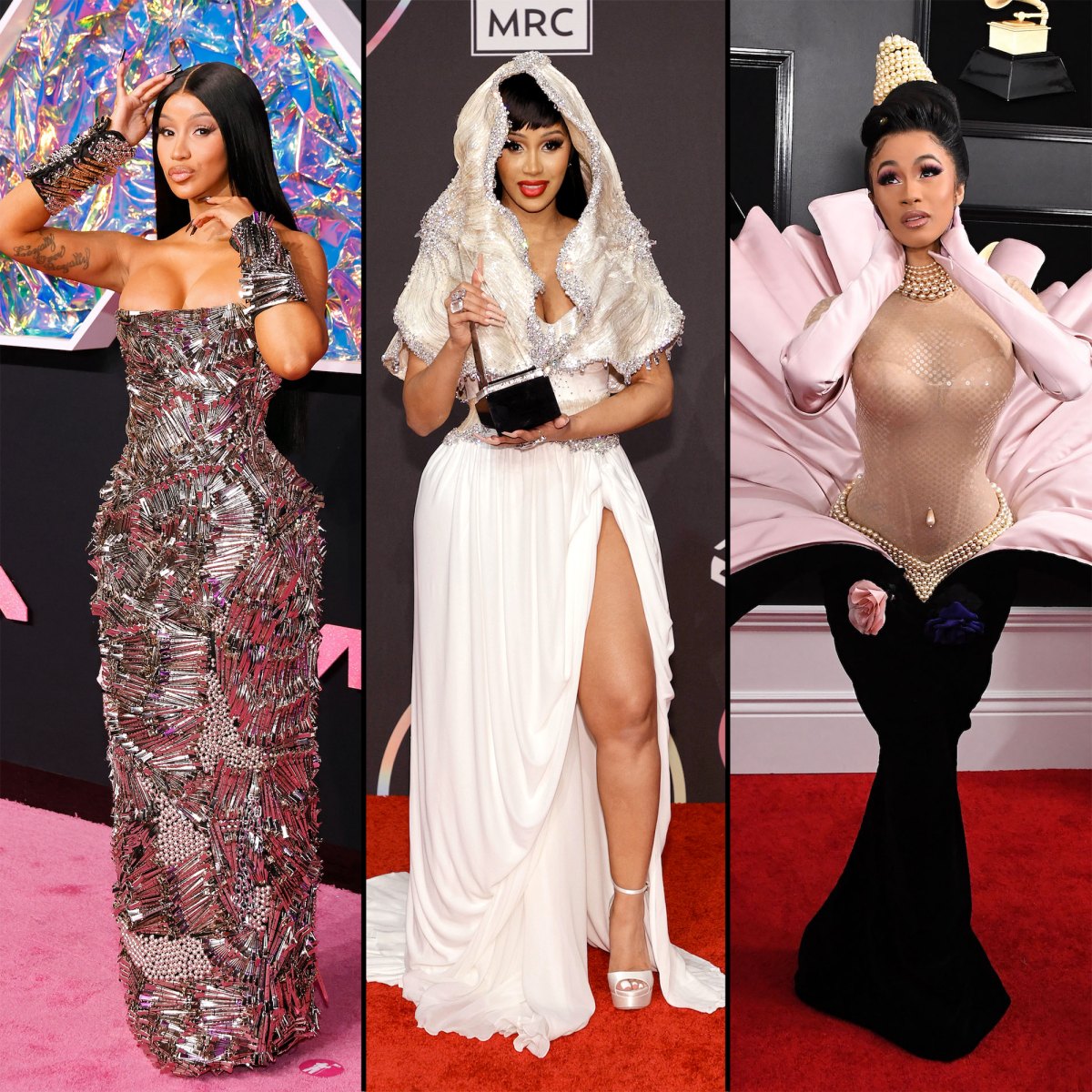 VMAs 2023: Cardi B rocks red carpet in Dilara Findikoglu dress