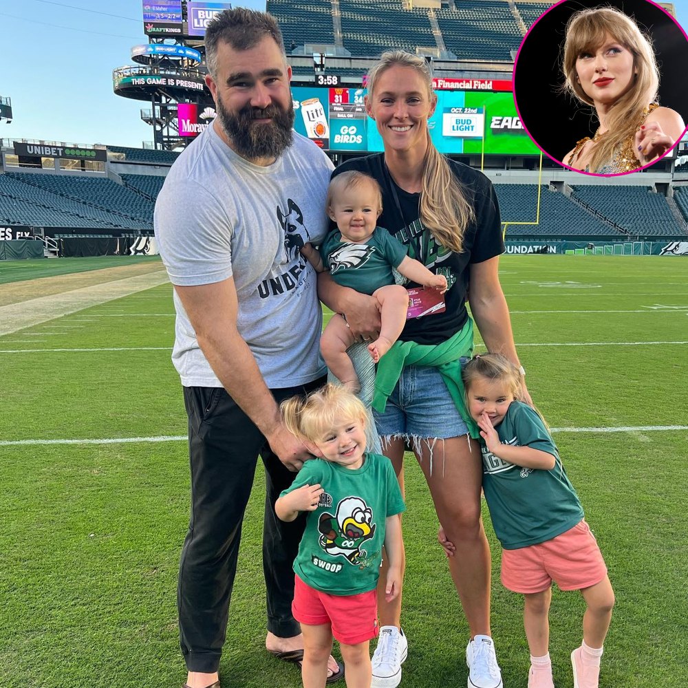 Jason Kelce's Wife Helps 'Swiftie' Daughter 'Learn Football' | Us Weekly
