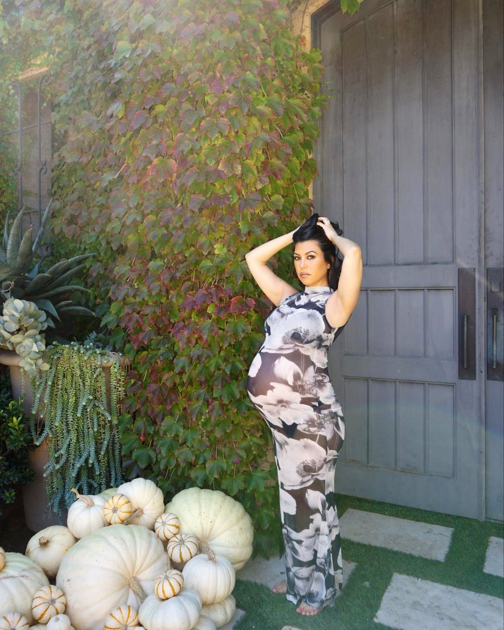 Pregnant Kourtney Kardashian Styles Baby Bump in Sheer Dress