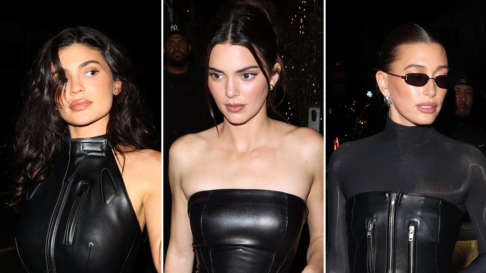 Kylie and Kendall Jenner Coordinate in Leather for Night Out in L.A ...