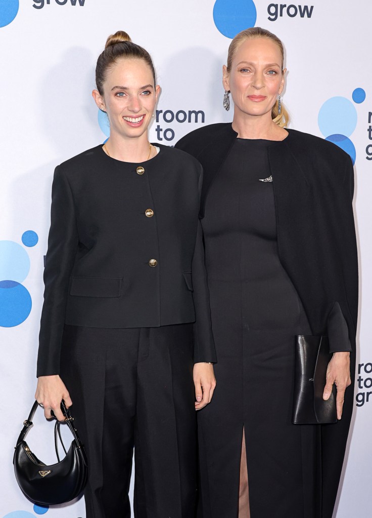 Uma Thurman and Maya Hawke Coordinate in Black