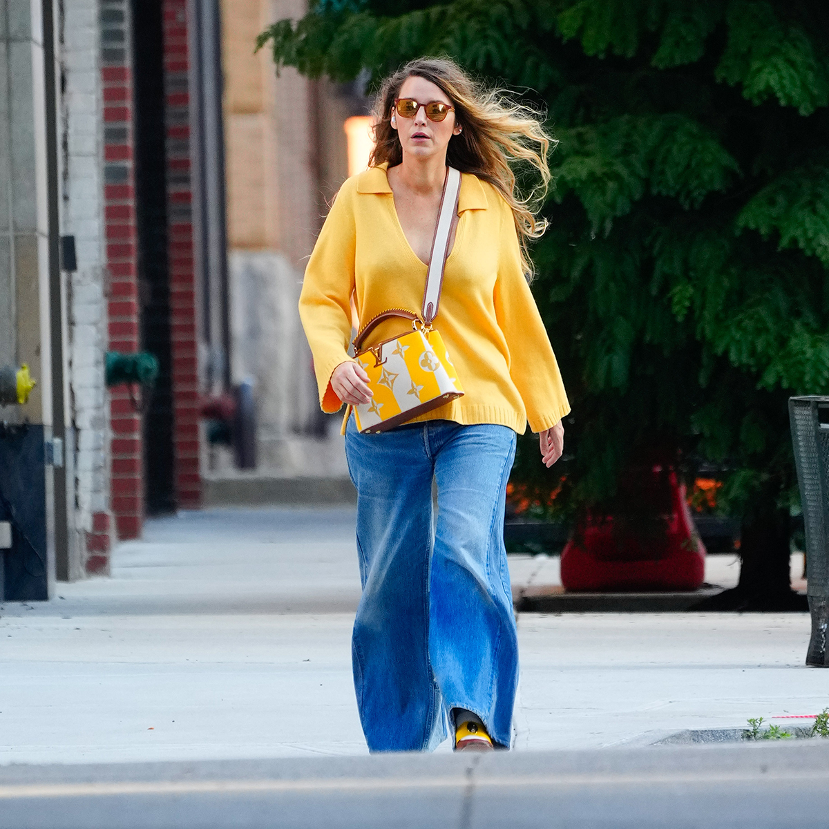 Blake Lively Rocks a Yellow Polo Sweater — Get the Look