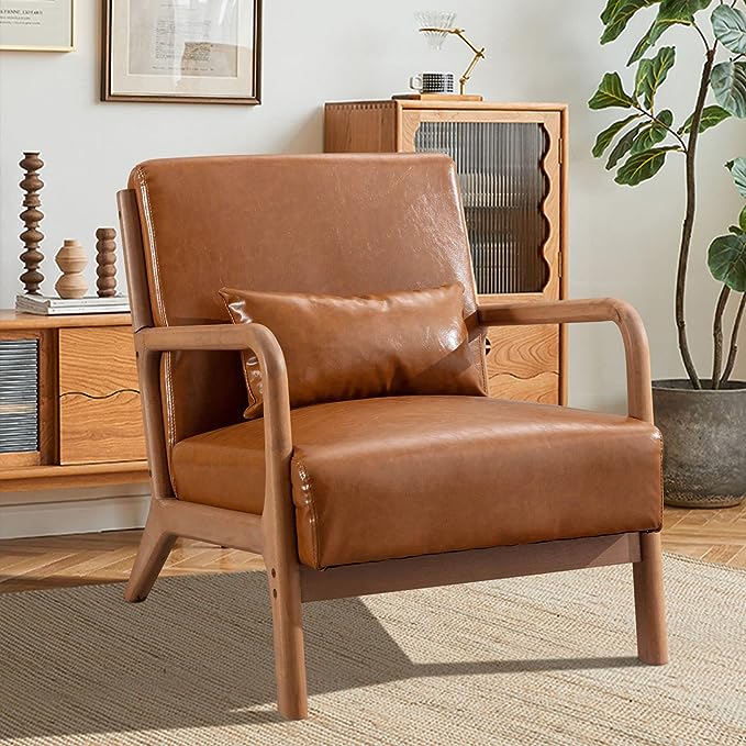 Faux Leather Accent Chair