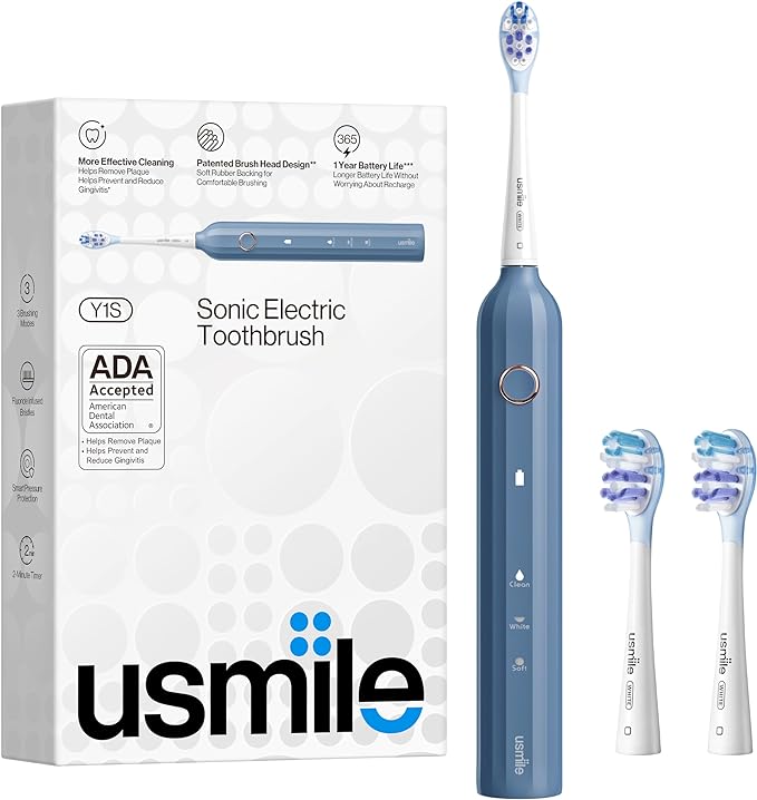 blue electric toothbrush