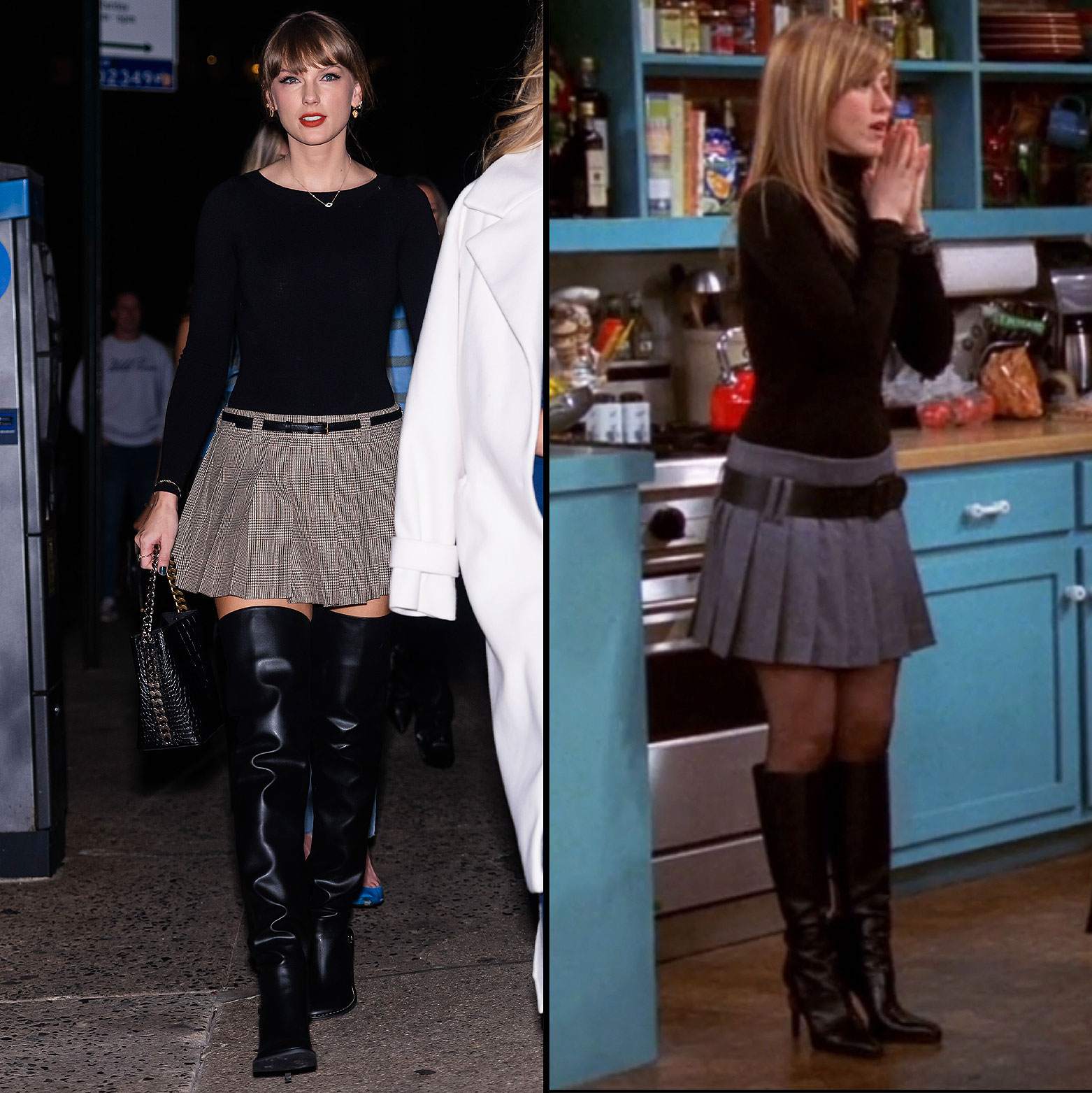 Taylor Swift's Stylish Outfit Channels Rachel Green Vibes with Plaid ...