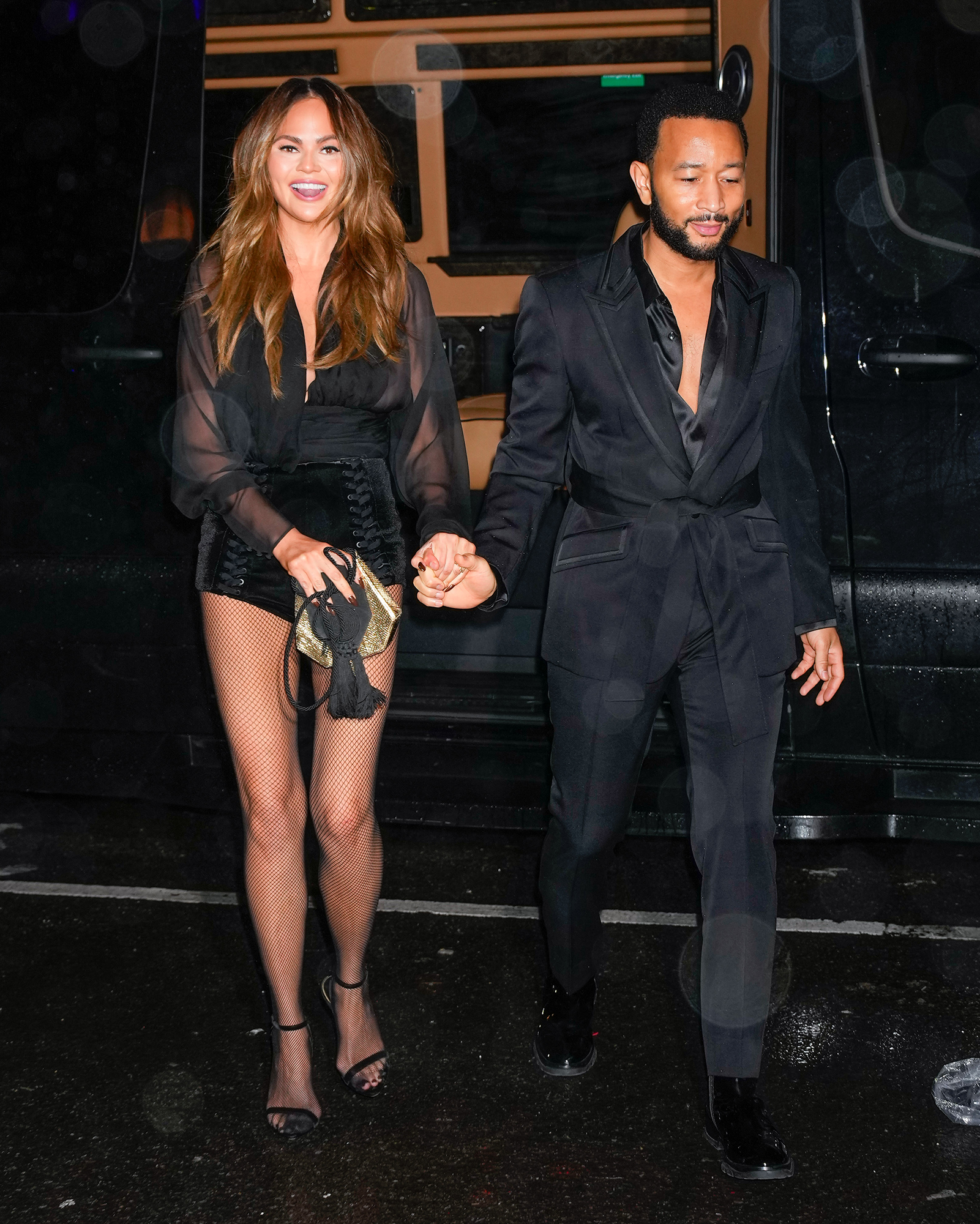 Chrissy Teigen shows off custom leggings featuring images of husband John  Legend on Instagram