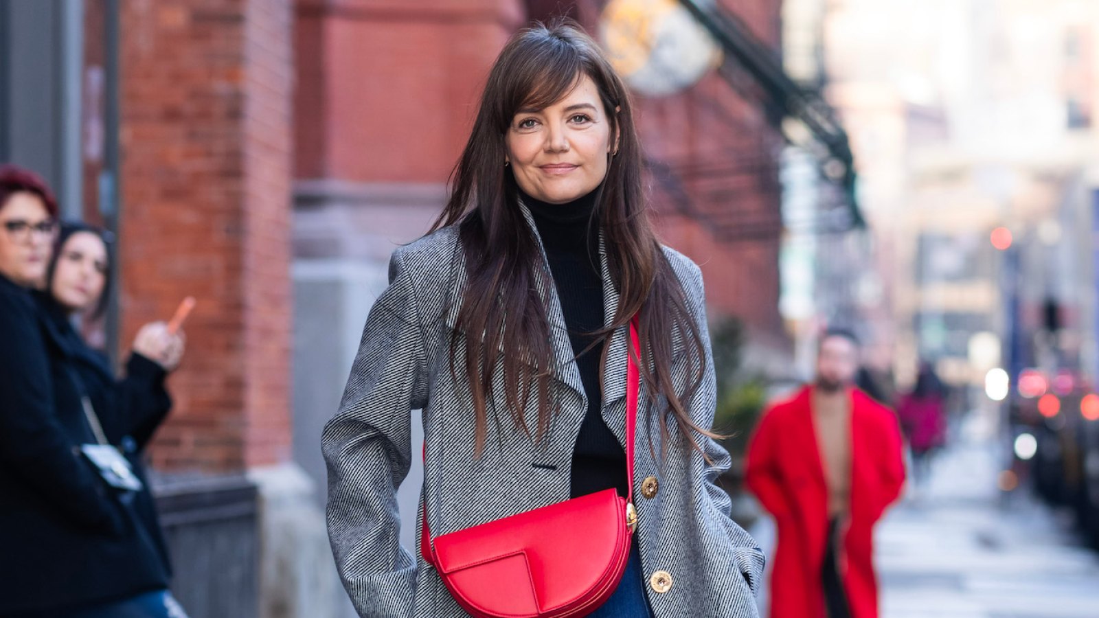 Get Katie Holmes' Red Crossbody Bag Look for Under $50